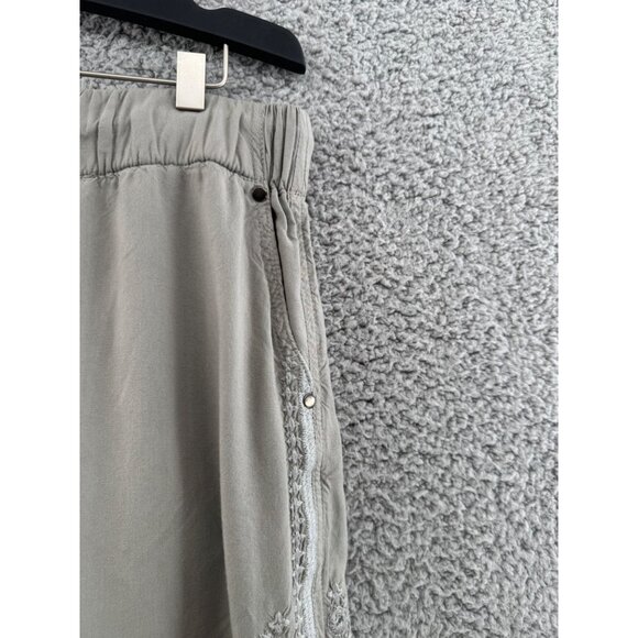Sundance Tone It Up Embroidered Pants Stretch Waist Pull On Resort Boho Size L - Picture 6 of 11